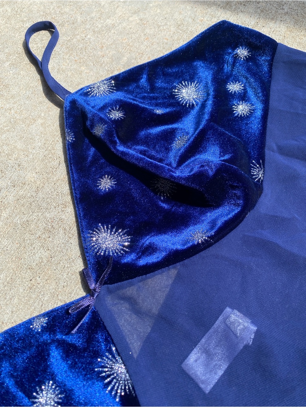 Avon Velvet Embellished Chemise - Deep Blue